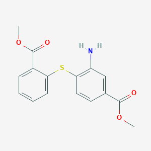 molecular formula C16H15NO4S B13964376 Methyl 3-amino-4-(2-methoxycarbonylphenyl)sulfanylbenzoate 