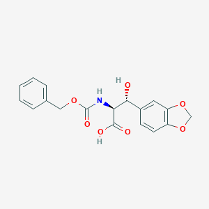 molecular formula C18H17NO7 B139644 N-Benzyloxycarbonyl DL-threo-b-(3,4-Methylenedioxyphenyl)serine CAS No. 88295-23-2