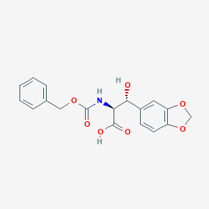 molecular formula C18H17NO7 B139644 (2S,3R)-3-(1,3-Benzodioxol-5-yl)-3-hydroxy-2-(phenylmethoxycarbonylamino)propanoic acid CAS No. 88295-23-2
