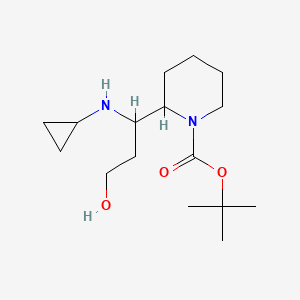 molecular formula C16H30N2O3 B13964415 tert-Butyl 2-(1-(cyclopropylamino)-3-hydroxypropyl)piperidine-1-carboxylate 
