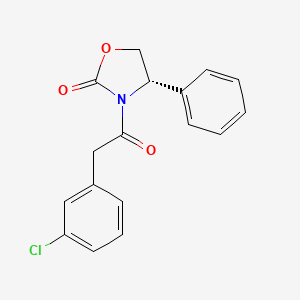 molecular formula C17H14ClNO3 B1396444 (4S)-3-[2-(3-chlorophenyl)acetyl]-4-phenyl-1,3-oxazolidin-2-one CAS No. 1332528-96-7