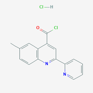 molecular formula C16H12Cl2N2O B1396448 6-Methyl-2-(pyridin-2-yl)quinoline-4-carbonyl chloride hydrochloride CAS No. 1332529-05-1