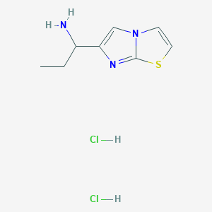 molecular formula C8H13Cl2N3S B1396449 1-(Imidazo[2,1-b]thiazol-6-yl)propan-1-amine dihydrochloride CAS No. 1255306-05-8