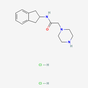 N-(2,3-Dihydro-1H-inden-2-yl)-2-piperazin-1-ylacetamide dihydrochloride