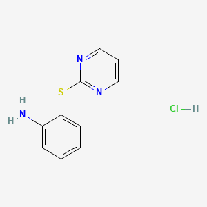 molecular formula C10H10ClN3S B1396460 盐酸[2-(嘧啶-2-硫基)苯基]胺 CAS No. 1158552-64-7