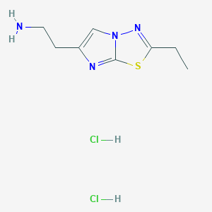 molecular formula C8H14Cl2N4S B1396463 [2-(2-Ethylimidazo[2,1-b][1,3,4]thiadiazol-6-yl)ethyl]amine dihydrochloride CAS No. 1332528-50-3