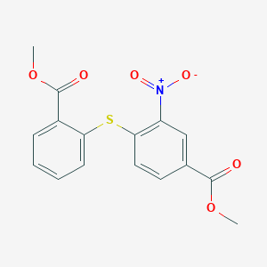 molecular formula C16H13NO6S B13964634 Methyl 4-{[2-(methoxycarbonyl)phenyl]thio}-3-nitrobenzoate 