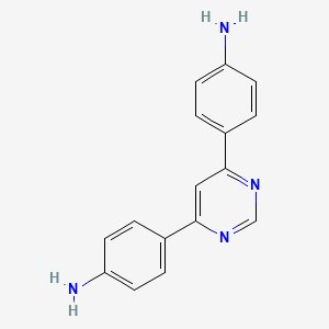 molecular formula C16H14N4 B13964697 4,4'-(Pyrimidine-4,6-diyl)dianiline CAS No. 85489-57-2