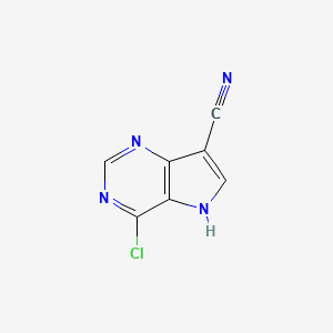 molecular formula C7H3ClN4 B1396478 4-Chloro-5H-pyrrolo[3,2-d]pyrimidine-7-carbonitrile CAS No. 1311275-24-7