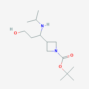 molecular formula C14H28N2O3 B13964787 tert-Butyl 3-(3-hydroxy-1-(isopropylamino)propyl)azetidine-1-carboxylate 
