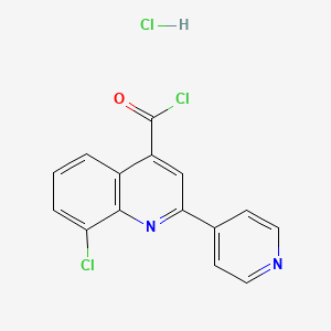 molecular formula C15H9Cl3N2O B1396479 8-Chloro-2-(pyridin-4-yl)quinoline-4-carbonyl chloride hydrochloride CAS No. 1332531-18-6