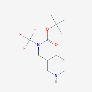 molecular formula C12H21F3N2O2 B13964830 Tert-butyl (piperidin-3-ylmethyl)(trifluoromethyl)carbamate 