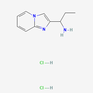 molecular formula C10H15Cl2N3 B1396487 1-(Imidazo[1,2-a]pyridin-2-yl)propan-1-amine dihydrochloride CAS No. 1332531-52-8