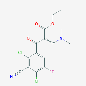molecular formula C15H13Cl2FN2O3 B1396491 (Z)-ethyl 2-(2,4-dichloro-3-cyano-5-fluorobenzoyl)-3-(dimethylamino)acrylate CAS No. 1159908-25-4