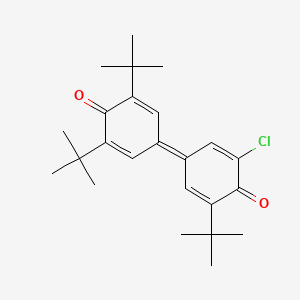 molecular formula C24H31ClO2 B1396496 3,3',5-Tri-tert-butyl-5'-chloro-[1,1'-bi(cyclohexylidene)]-2,2',5,5'-Tetraene-4,4'-dione CAS No. 42933-96-0