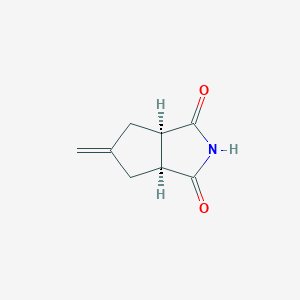 molecular formula C8H9NO2 B139650 Cyclopenta[c]pyrrole-1,3(2H,3aH)-dione, tetrahydro-5-methylene-, cis-(9CI) CAS No. 139228-11-8