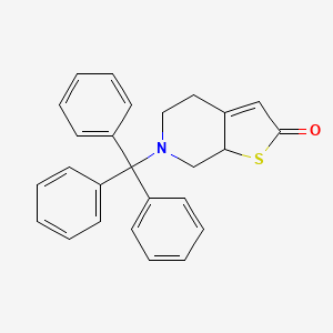 molecular formula C26H23NOS B1396502 6-三苯甲基-5,6,7,7a-四氢噻吩并[2,3-c]吡啶-2(4H)-酮 CAS No. 1032707-62-2