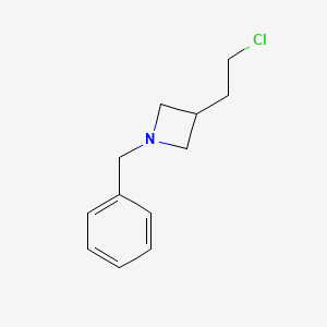molecular formula C12H16ClN B13965066 1-Benzyl-3-(2-chloroethyl)azetidine 