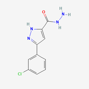 molecular formula C10H9ClN4O B1396507 5-(3-氯苯基)-1H-吡唑-3-甲酰肼 CAS No. 1397191-00-2