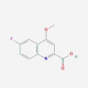 molecular formula C11H8FNO3 B1396509 6-Fluoro-4-methoxyquinoline-2-carboxylic acid CAS No. 1351788-61-8