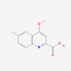 molecular formula C12H11NO3 B1396510 4-Methoxy-6-methylquinoline-2-carboxylic acid CAS No. 1351825-79-0