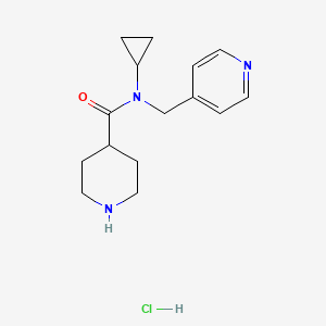 molecular formula C15H22ClN3O B13965130 Piperidine-4-carboxylic acid cyclopropyl-pyridin-4-ylmethyl-amide hydrochloride 