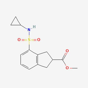 molecular formula C14H17NO4S B13965148 methyl 4-(N-cyclopropylsulfamoyl)-2,3-dihydro-1H-indene-2-carboxylate 