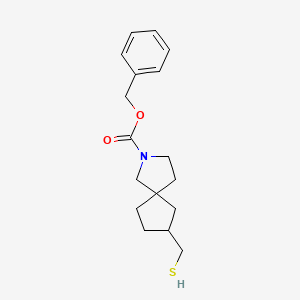 molecular formula C17H23NO2S B13965174 Benzyl 7-(mercaptomethyl)-2-azaspiro[4.4]nonane-2-carboxylate 