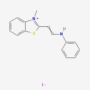 molecular formula C16H15IN2S B13965233 N-[2-(3-methyl-1,3-benzothiazol-3-ium-2-yl)ethenyl]aniline;iodide 