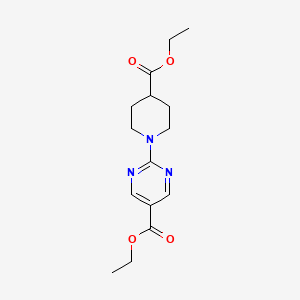 molecular formula C15H21N3O4 B1396528 Ethyl 2-(4-(ethoxycarbonyl)piperidin-1-yl)pyrimidine-5-carboxylate CAS No. 1116339-73-1