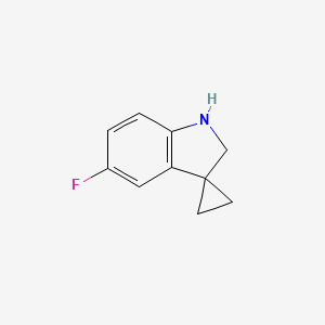 molecular formula C10H10FN B1396531 5'-氟螺[环丙烷-1,3'-吲哚啉] CAS No. 913179-36-9
