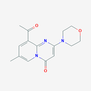 molecular formula C15H17N3O3 B1396532 9-Acetyl-7-methyl-2-morpholino-4H-pyrido[1,2-a]pyrimidin-4-one CAS No. 663619-91-8