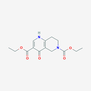 molecular formula C14H18N2O5 B13965352 diethyl 4-oxo-4,5,7,8-tetrahydro-1,6-naphthyridine-3,6(1H)-dicarboxylate 
