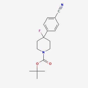 molecular formula C17H21FN2O2 B13965403 Tert-butyl 4-(4-cyanophenyl)-4-fluoropiperidine-1-carboxylate 