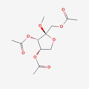 molecular formula C12H18O8 B13965435 beta-L-erythro-2-Pentulofuranoside, methyl, triacetate CAS No. 54420-08-5