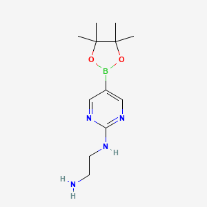 molecular formula C12H21BN4O2 B13965438 N1-(5-(4,4,5,5-tetramethyl-1,3,2-dioxaborolan-2-yl)pyrimidin-2-yl)ethane-1,2-diamine 