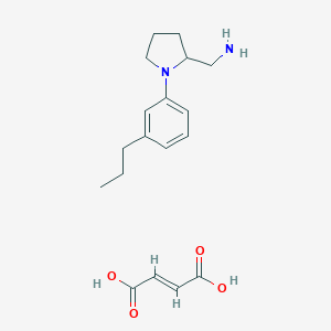 molecular formula C18H26N2O4 B139655 (-)-1-(3-Propylphenyl)-2-pyrrolidinemethanamine fumarate CAS No. 142469-99-6