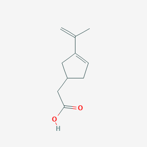 molecular formula C10H14O2 B13965529 [3-(Prop-1-en-2-yl)cyclopent-3-en-1-yl]acetic acid CAS No. 87371-57-1