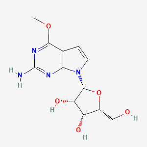 molecular formula C12H16N4O5 B13965552 4-Methoxy-7-beta-D-ribofuranosyl-7H-pyrrolo[2,3-d]pyrimidin-2-amine 