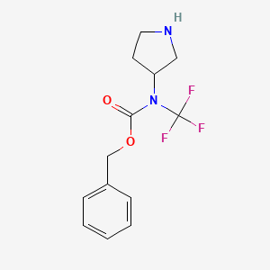 molecular formula C13H15F3N2O2 B13965559 Benzyl pyrrolidin-3-yl(trifluoromethyl)carbamate 