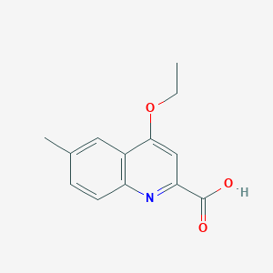molecular formula C13H13NO3 B1396556 4-Ethoxy-6-methylquinoline-2-carboxylic acid CAS No. 1351771-17-9