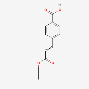 molecular formula C14H16O4 B1396569 Benzoic acid, 4-[3-(1,1-dimethylethoxy)-3-oxo-1-propenyl]- CAS No. 151329-39-4