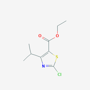 molecular formula C9H12ClNO2S B13965706 Ethyl 2-chloro-4-isopropyl-5-thiazolecarboxylate CAS No. 72850-75-0