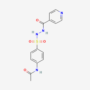 molecular formula C14H14N4O4S B13965776 N-[4-[(pyridine-4-carbonylamino)sulfamoyl]phenyl]acetamide CAS No. 35285-73-5