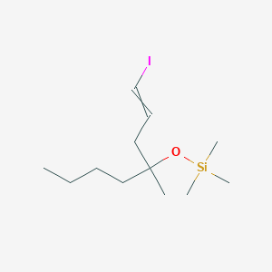 molecular formula C12H25IOSi B1396583 (E)-trimethyl((1-iodo-4-methyloct-1-en-4-yl)oxy)silane CAS No. 106089-11-6