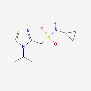 molecular formula C10H17N3O2S B13965838 N-cyclopropyl-1-(1-isopropyl-1H-imidazol-2-yl)methanesulfonamide 
