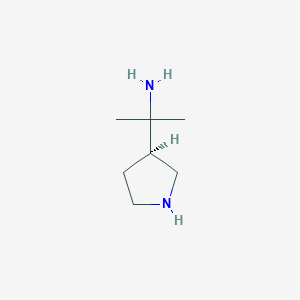 molecular formula C7H16N2 B1396591 (R)-2-(pyrrolidin-3-yl)propan-2-amine CAS No. 351362-84-0