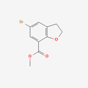 molecular formula C10H9BrO3 B1396593 Methyl 5-bromo-2,3-dihydrobenzofuran-7-carboxylate CAS No. 252921-20-3
