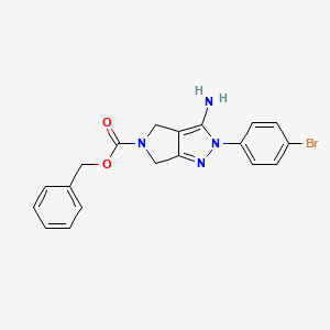 molecular formula C19H17BrN4O2 B13965957 benzyl 3-amino-2-(4-bromophenyl)-4,6-dihydropyrrolo[3,4-c]pyrazole-5(2H)-carboxylate 