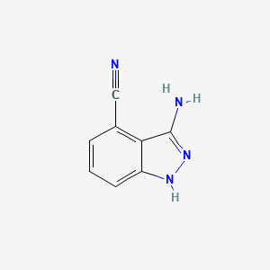 molecular formula C8H6N4 B1396596 3-Amino-1H-indazole-4-carbonitrile CAS No. 1240518-54-0